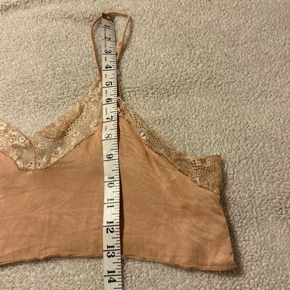 Free People Lace Cropped Camisole Brami Cami Bra Peach Pink - Picture 5 of 8